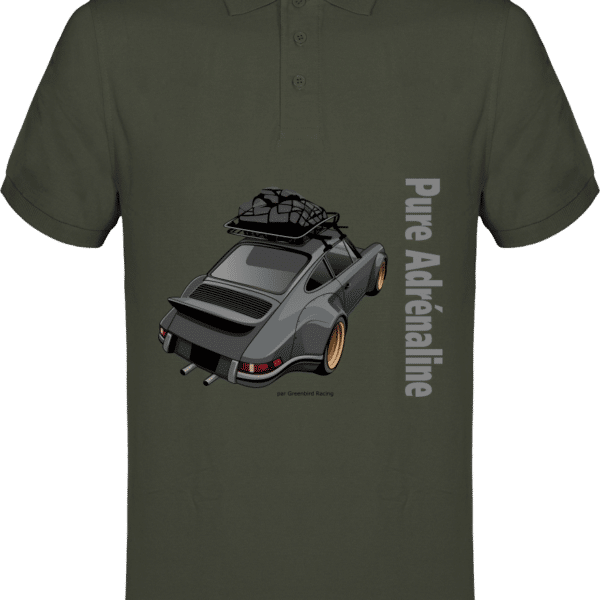 Polo Porsche 964 Back dating monster pure adrénaline Homme 180g - TT Khaki - Face