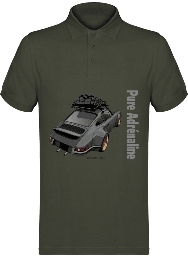 Polo Porsche 964 Back dating monster pure adrénaline Homme 180g - TT Khaki - Face