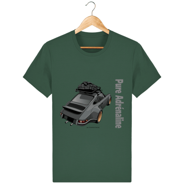 T-shirt Porsche 964 Backdating vintage pure adrénaline Homme 180g - Bottle Green - Face