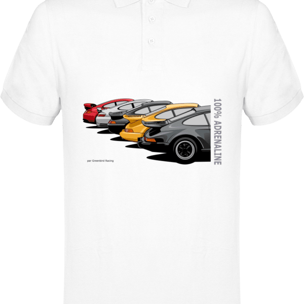 Polo PORSCHE 911, 964, 993, 996 997 turbo Homme 180g - TT White - Face