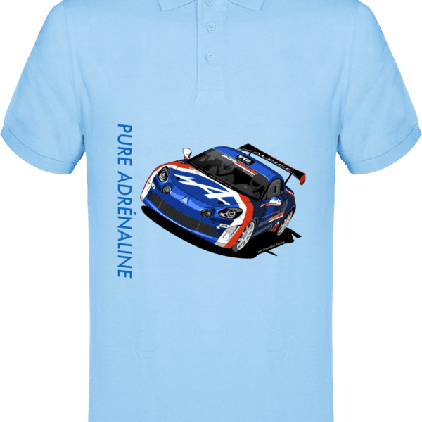 ALPINE A110 rally François Delecour Legend polo shirt 180g - TT Sky Blue - Face