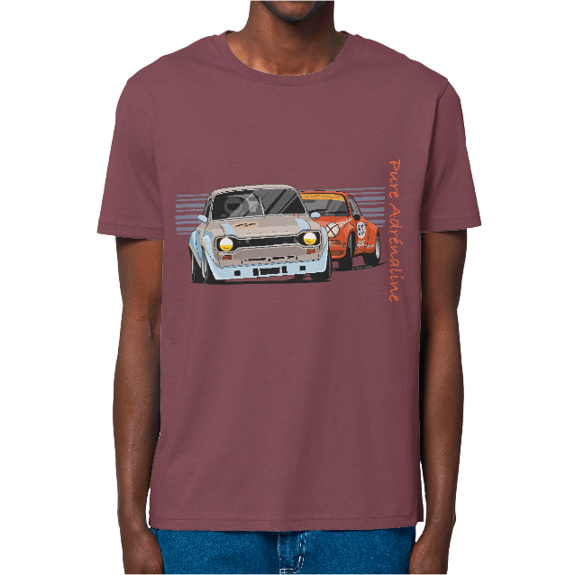 T-Shirt-911-versus-Ford-Escort-BURGUNDY