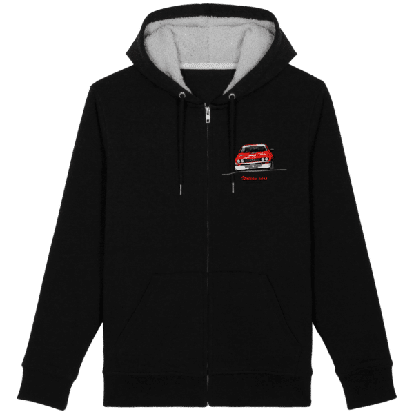 Sweat Alfa Romeo GTV6 evocation Yves Loubet Rallye d'Antibes 1985 Cotton hoodie - UNISEX - Black - Face