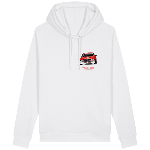 Sweat Alfa Romeo GTV6 evocation Yves Louvet Rallye d'Antibes 1985 UNISEX Side pocket- COTTON - White - Face