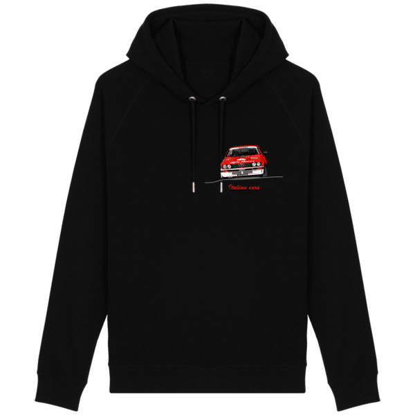 Sweat Alfa Romeo GTV6 evocation Yves Louvet Rallye d'Antibes 1985 UNISEX Side pocket- COTTON - Black - Face