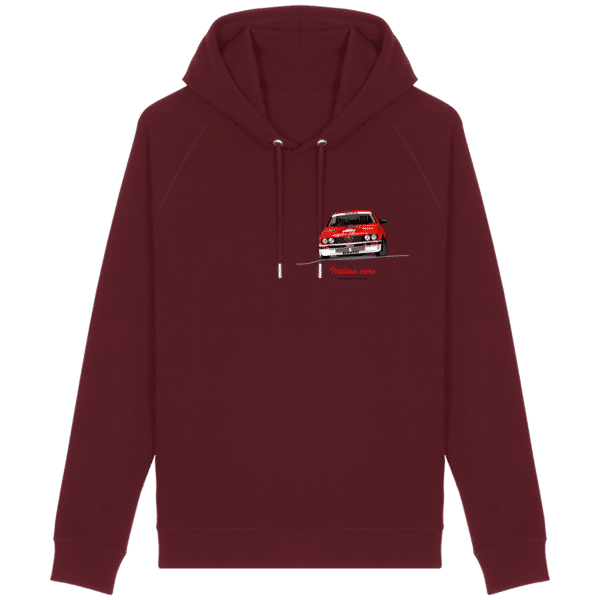 Sweat Alfa Romeo GTV6 evocation Yves Louvet Rallye d'Antibes 1985 UNISEX Side pocket- COTTON - Burgundy - Face