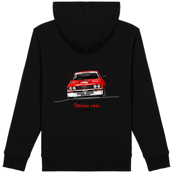 Sweat Alfa Romeo GTV6 evocation Yves Loubet Rallye d'Antibes 1985 Cotton hoodie - UNISEX - Black - Back