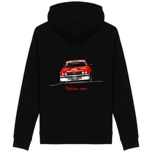 Sweat Alfa Romeo GTV6 evocation Yves Louvet Rallye d'Antibes 1985 UNISEX Side pocket- COTTON - Black - Back