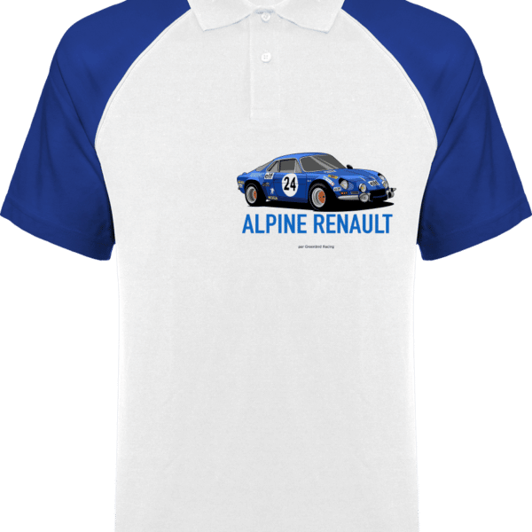 Polo ALPINE RENAULT A110 championne du monde 1973 - White / Royal Blue - Face