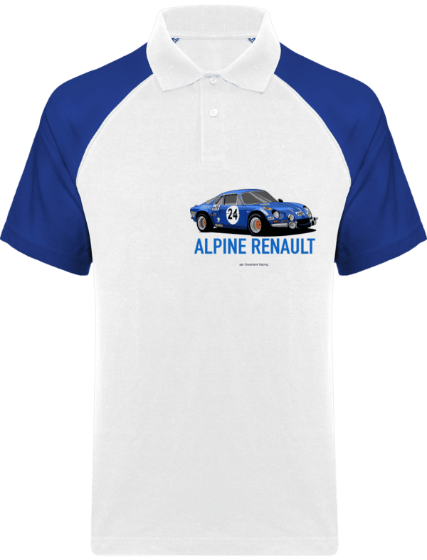 Polo ALPINE RENAULT A110 championne du monde 1973 - White / Royal Blue - Face