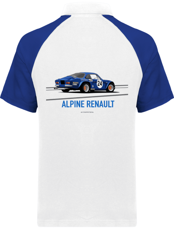 Polo ALPINE RENAULT A110 championne du monde 1973 - White / Royal Blue - Dos
