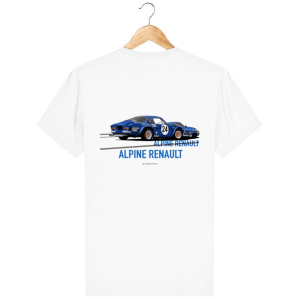 T-shirt Alpine A110 blanc – Dessin au Rallye Monte Carlo - White - Dos