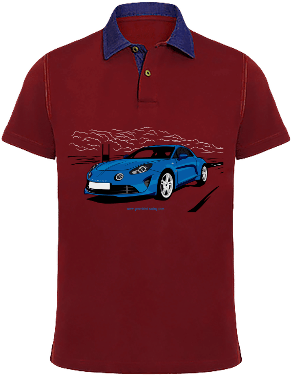 Polo Alpine A110 légende - Denim / Burgundy - Plexus