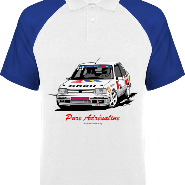 Polo Peugeot 309 GTI 16 gr A VHC 3 - White / Royal Blue - Face