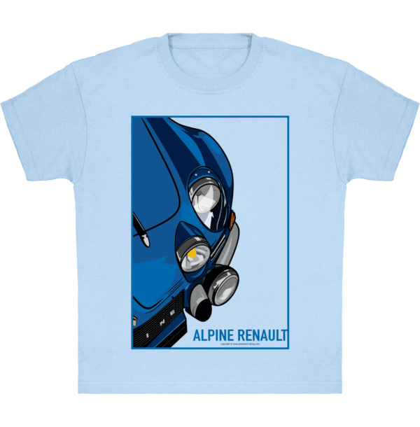 Tee Shirt Enfant Alpine A110 Vintage - Sky Blue - Face