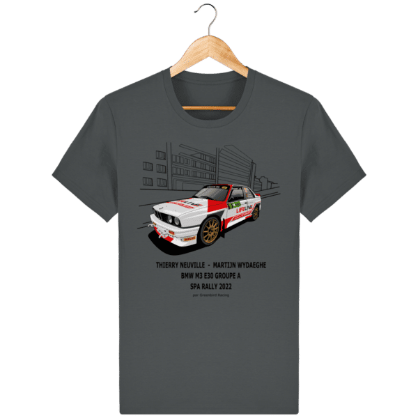 T-shirt BMW M3 E30 grA Thierry Neuville - Spa Rally 2022 - Anthracite - Face