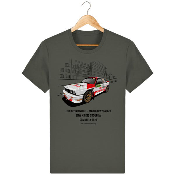 T-shirt BMW M3 E30 grA Thierry Neuville - Spa Rally 2022 - Khaki - Face