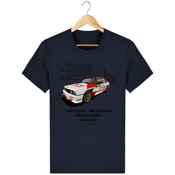 T-shirt BMW M3 E30 grA Thierry Neuville - Spa Rally 2022 - French Navy - Face