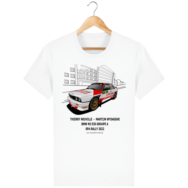 T-shirt BMW M3 E30 grA Thierry Neuville - Spa Rally 2022 - White - Face