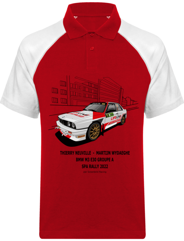 Polo Baseball BMW M3 E30 grA Thierry Neuville – Spa Rally 2022 - Red / White - Face